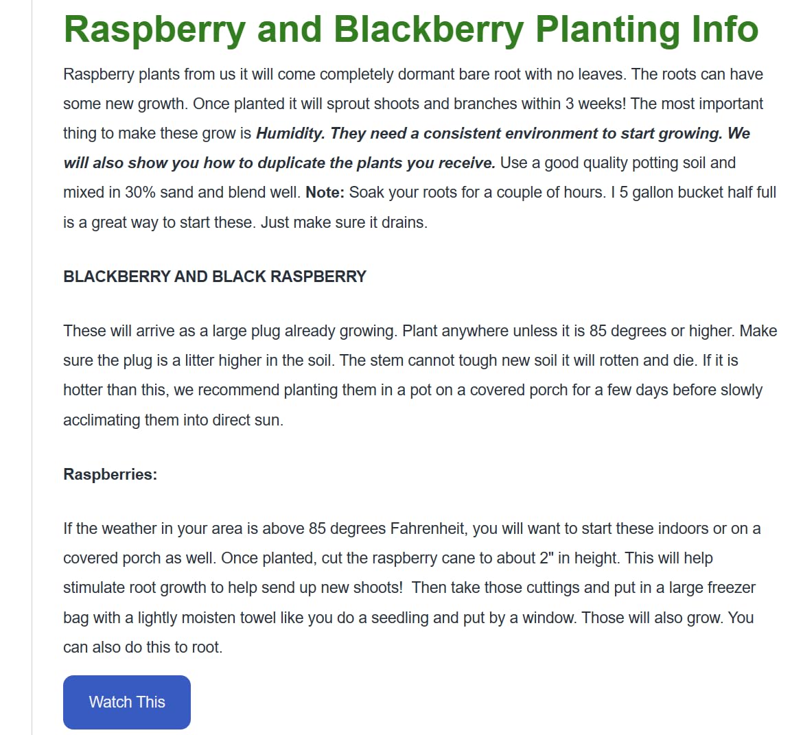 Joan J Raspberry - 5 Red Raspberry Plants - Everbearing - Organic Grown -