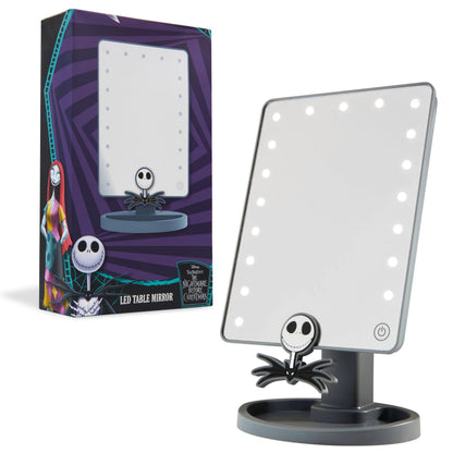 Disney The Nightmare Before Christmas LED Table Mirror for Girls, Teens, Women with Trinket Tray, Bedroom Decor, Gifts for Women (Grey)