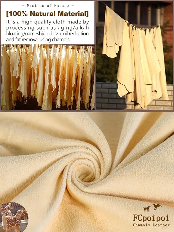 Glasses Cleaning Cloth Chamois Leather Natural Premium Cloth, Eye Glass Clean