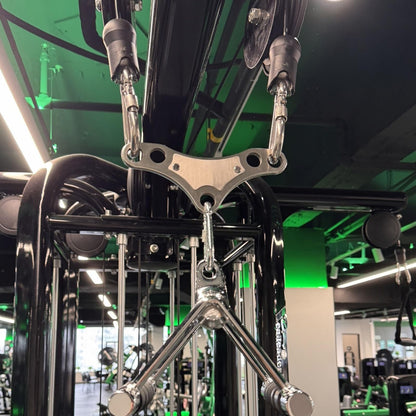 YIXUAN FITNESS Double to Single Adaptor Plate for Dual Pulley Systems Cable Machines LAT Pulldown, 2 to 1 Cable Tower Attachment Adapter 304 Stainless Steel, Merge 2 Cables Into 1