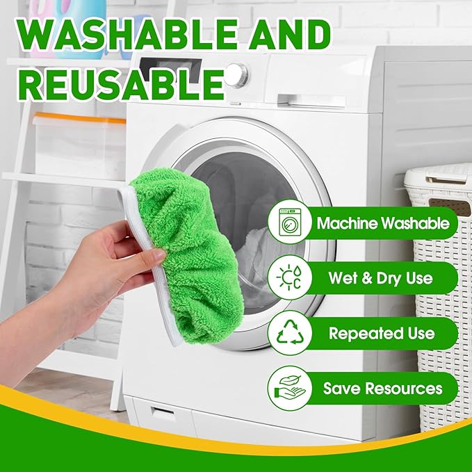 12Pcs Reusable Microfiber Mop Pads Compatible