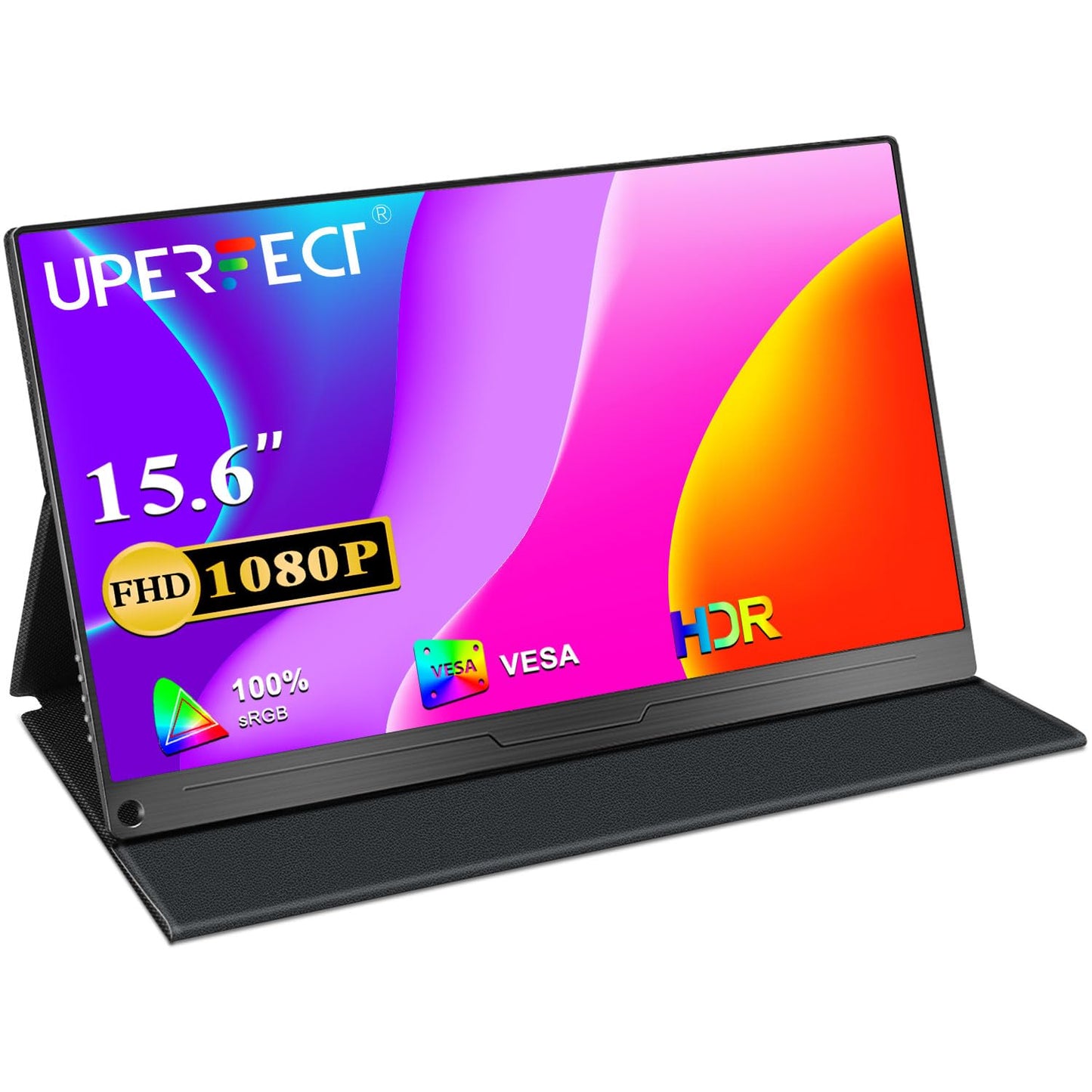 UPERFECT Portable Monitor 4K 16" | 1200 Nits Laptop Monitor | 3840 * 2400 UHD | 1MS FreeSync 2000:1 Contrast | USB-C & HDMI | VESA & Smart Case | Travel Screen for Computer, Mini PC, Game Consoles