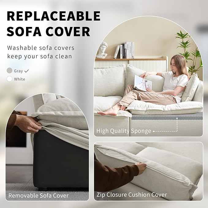 5 Seat V Shape Modular Sectional Couch Sofa