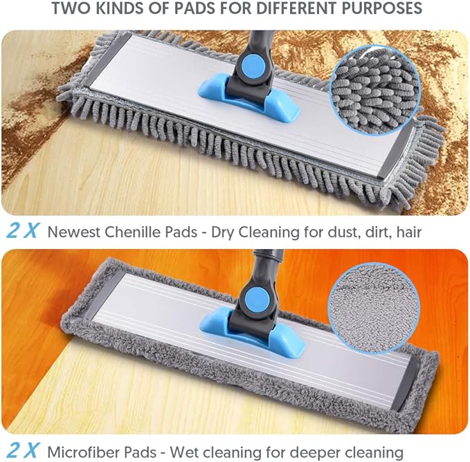 MANGOTIME Microfiber Dust Mop for Hardwood Floors