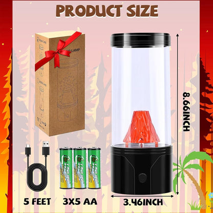 Volcano Lamp Science Kit, STEM Volcano Eruption Educational Kids Night Light USB/Battery Power, Christmas Gifts for Kids Adults,Leak-Proof Relaxing Sensory Light for Home Bedroom Decor (Gift Ready)