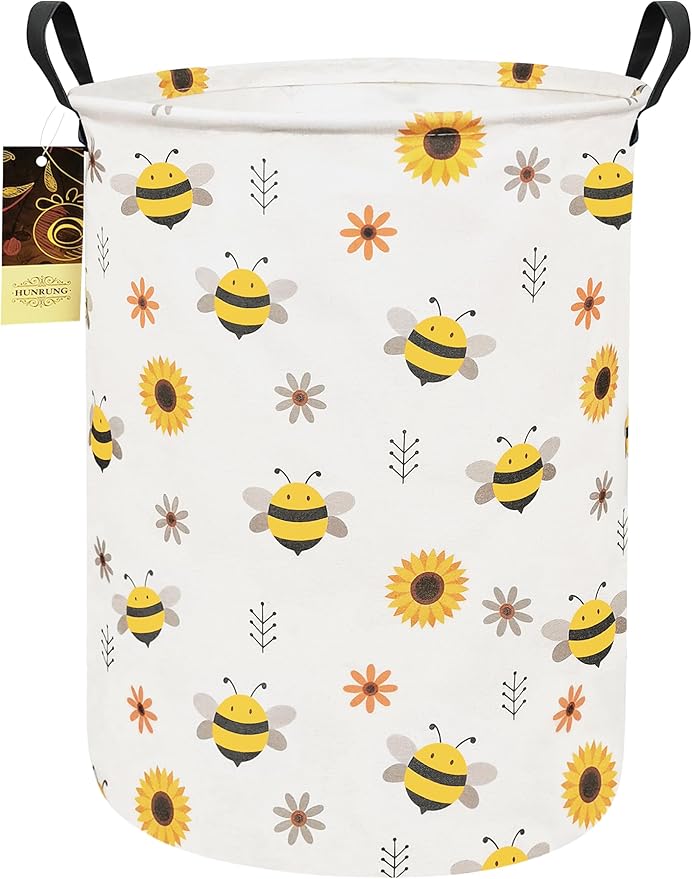 HUNRUNG Laundry Hamper, Large Canvas Fabric Lightweight Storage Basket Toy