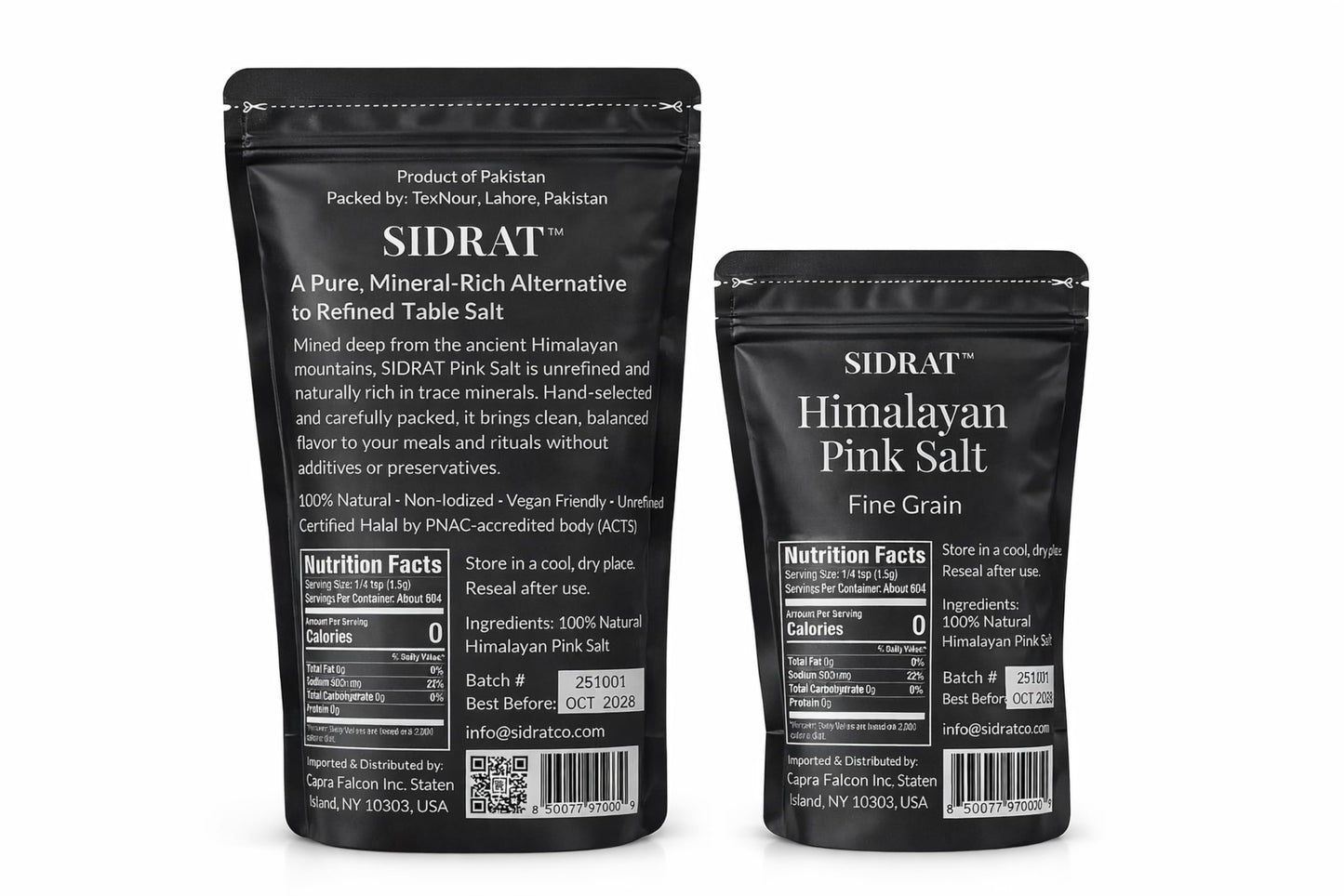 SIDRAT Himalayan Pink Salt Fine Grain Kosher Non-Iodized Cooking