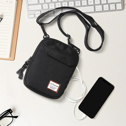 Small Crossbody Shoulder Bag for Men, Mini Messenger Bag for Cell Phone Travel Outdoor Hiking , Neck Pouch Passport Wallet with Adjustable and Removable Strap