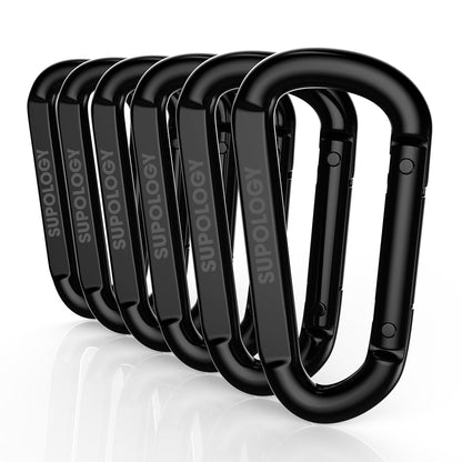 Heavy Duty Carabiner Clip, Steel Carabiners 1100lbs 3" D Shaped Spring Hook Small Clips for Hammocks, Hiking, Keychains, Outdoors and Gym, Dog Leash and Key Ring (6PCS 3'' Clips)