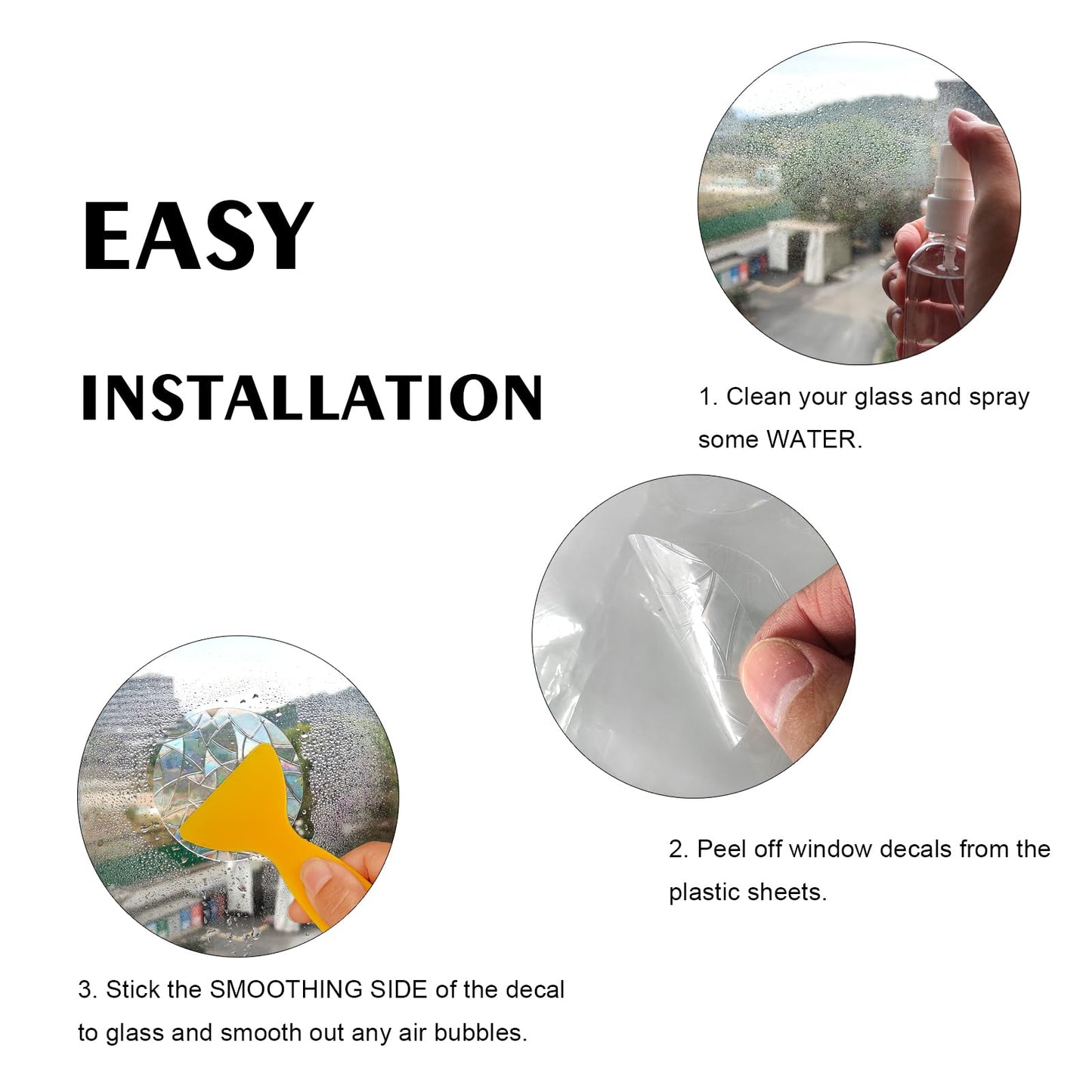 24 Pieces Static Window Clings Anti Collision Window Decals for Bird Strikes, Glass Door Window Stickers, Stop Birds Flying into Windows, Fern Style