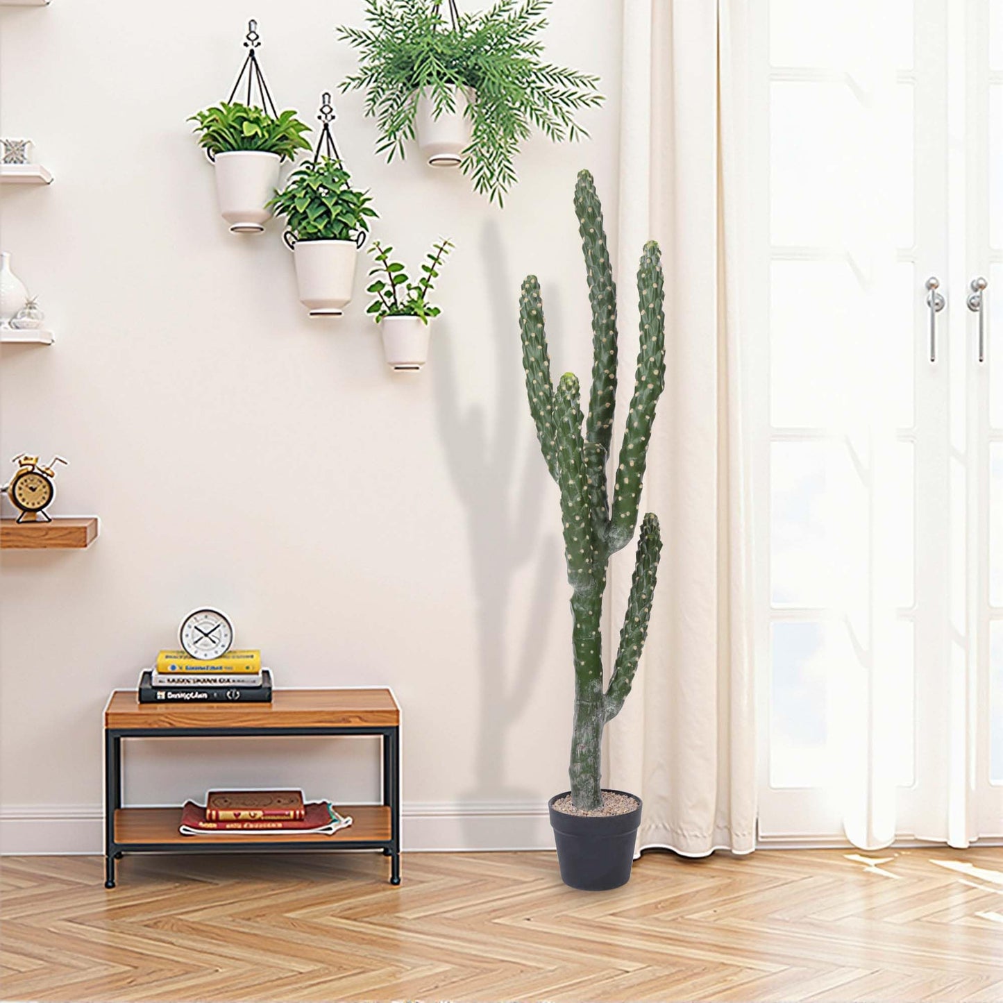 Yinleus 46Inch Artificial Cactus Faux Cacti Fake Cactus Saguaro Potted Plants for Indoor Outdoor Home Offices Store Decoration