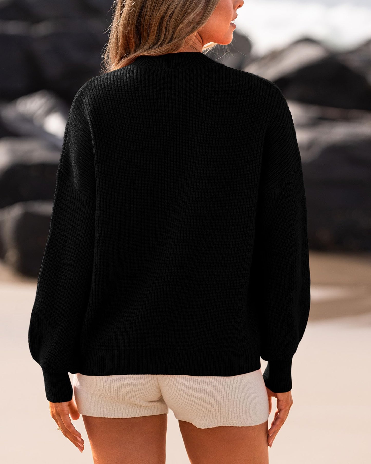 BTFBM Womens Casual Long Sleeve Sweaters Crew Neck Oversized Ribbed Knit Pullover Sweater 2025 Fall Winter Jumper Tops