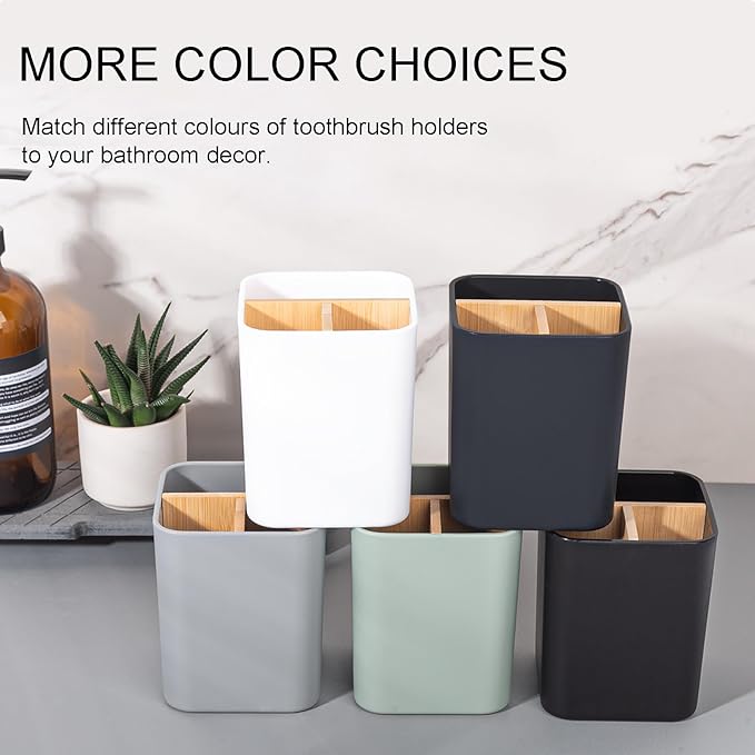 Toothbrush Holder for Bathrooms, 3 Slots Toothbrush and Toothpaste Holder