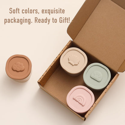 YIVEKO Baby Food Containers Silicone Baby Food Storage Containers for Infants and Toddlers Baby Food Jars Silicone Baby Food Container Freezer Safe Reusable Baby Food Containers with Lids 4PK