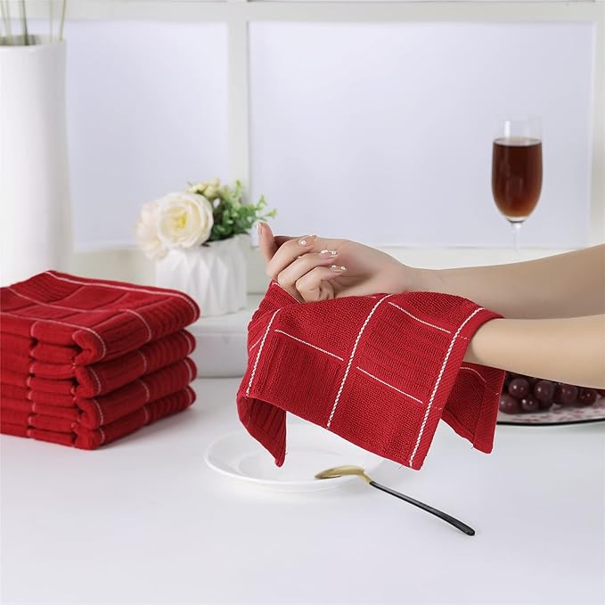 Glynniss Kitchen Towels and Dishcloths Set, Four Kitchen Dish Towels 16x26