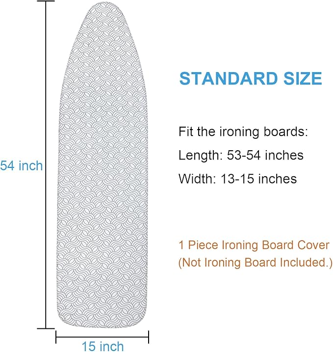 Dalykate Ironing Board Cover and Pad, Thick Padding, Elastic Edge, Scorch &