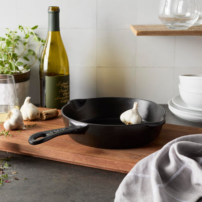 STAUB Cast Iron 8.5-inch Traditional Deep Skillet - Black