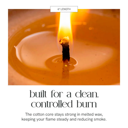 EAP Innovations Cotton Core Candle Making Wicks 6", Ideal for Votives, Pillars, and Containers, All-Fiber Wicks for Candle Making, Steady and Clean Burn, Size 34-40C, Pack of 100