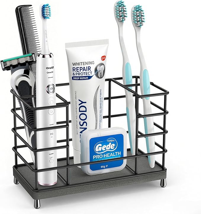 Toothbrush Holder with Quick Drying Mat—Toothbrush and Toothpaste Holders