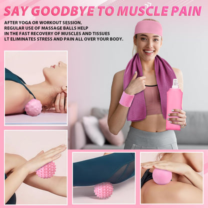 Halloscume 24 Pcs Pilates Kit, Home Pilate Equipment for Women, Pilates Ring and Ball Set with Stretching Strap, Water Bottle, Magic Circle, Yoga Ring, Gym Bag, Resistance Band, Anti Slip Sock(Pink)