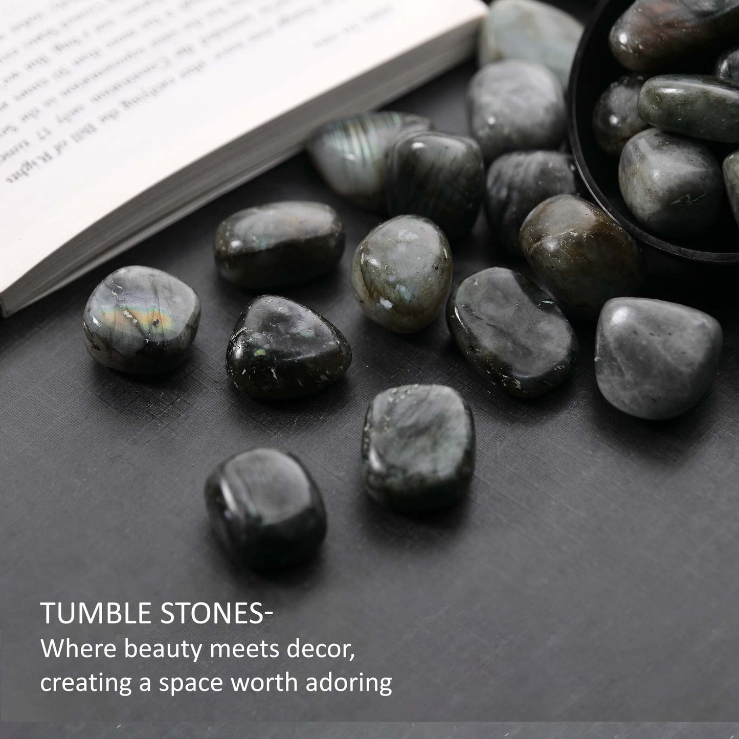 Labradorite Gem Stones - Polished Stones - Tumbled Stones and Crystals Bulk - Stones for Planters - Meditation Accessories - Rocks for Tumbling - Decorative Rocks - Spiritual Gifts