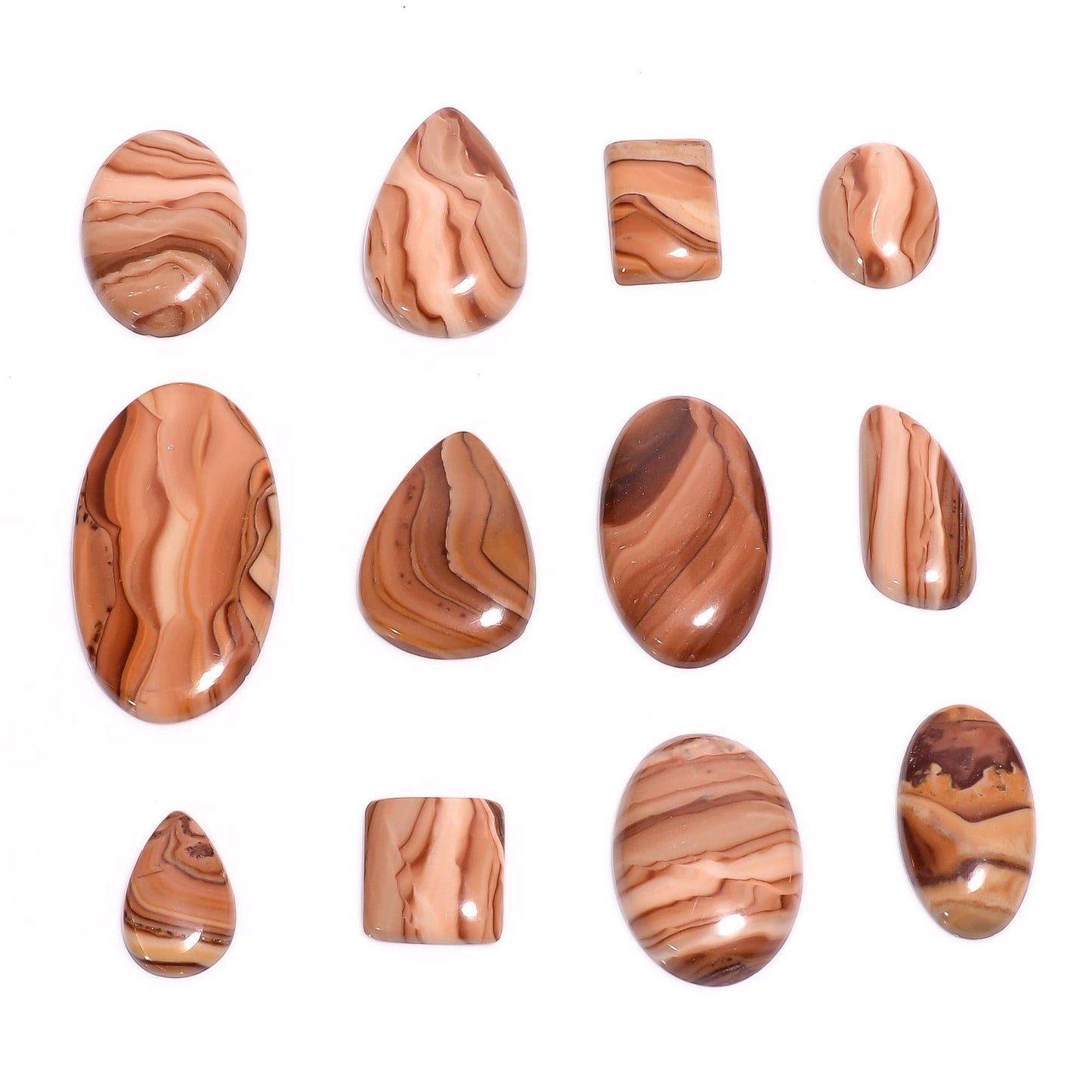 Gemkora 100 carats, Natural Wood Dolomite Gemstone Cabochons Wholesale Lot for Jewelry Making, Loose Gemstone, Polished Specimen, DIY, Wire Wrapping, Healing Crystals, Bulk Gemstone Deal