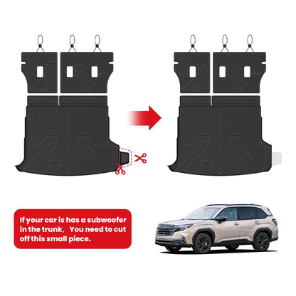 LASFIT Cargo Tray Mat & Backrest Mat for Subaru Forester 2025-2026 (Fit Hybrid,Not for Gas), All Weather TPE Custom Fit Easy Clean for Forester 2026 2025 Trunk Tray Liner & Seatback Mat, Black