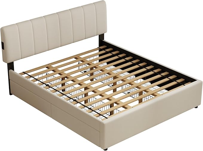 King Size Upholstered Platform Bed