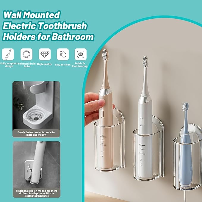 3 Pack Electric Toothbrush Holders