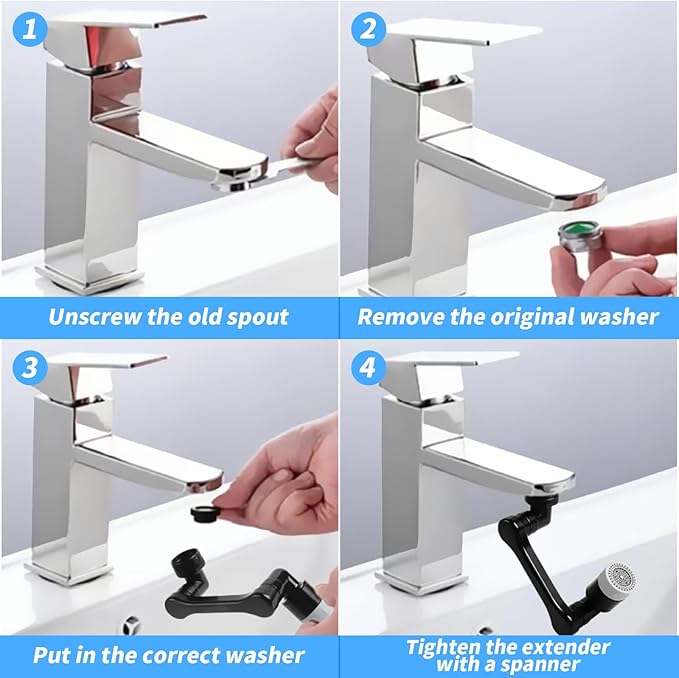 1080° Swivel Faucet Extender