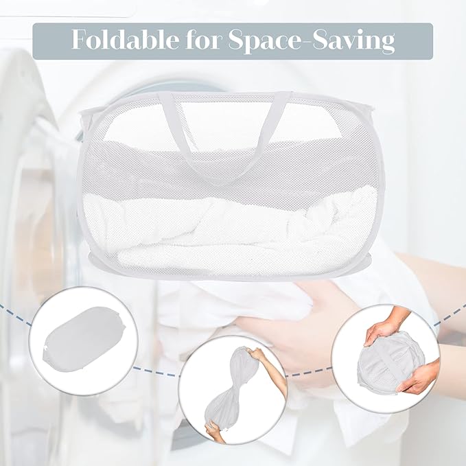 4 Pack Collapsible Laundry Baskets, Foldable Laundry Basket
