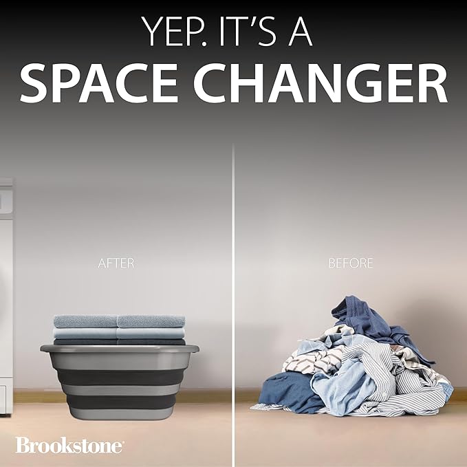 BROOKSTONE Collapsible Laundry Basket Set, Modern Extra Large Collapsible