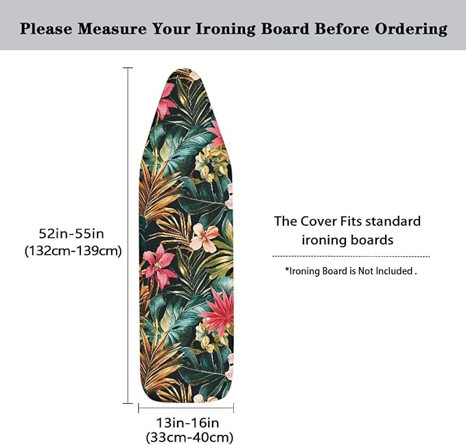 Leaves Floral Ironing Board Covers Standard Stylish Washable Ironing Board