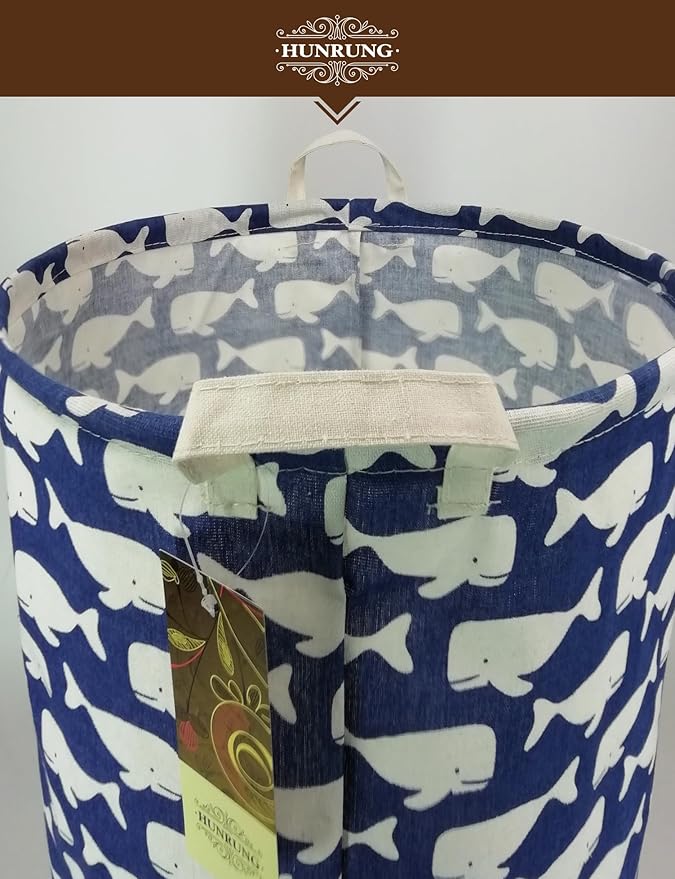 HUNRUNG Laundry Hamper, Large Canvas Fabric Lightweight Storage Basket Toy
