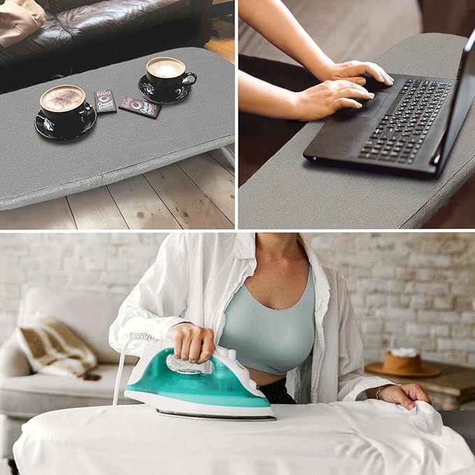 Tabletop Ironing Board with Iron Rest, Small Ironing Board Foldable with Heat