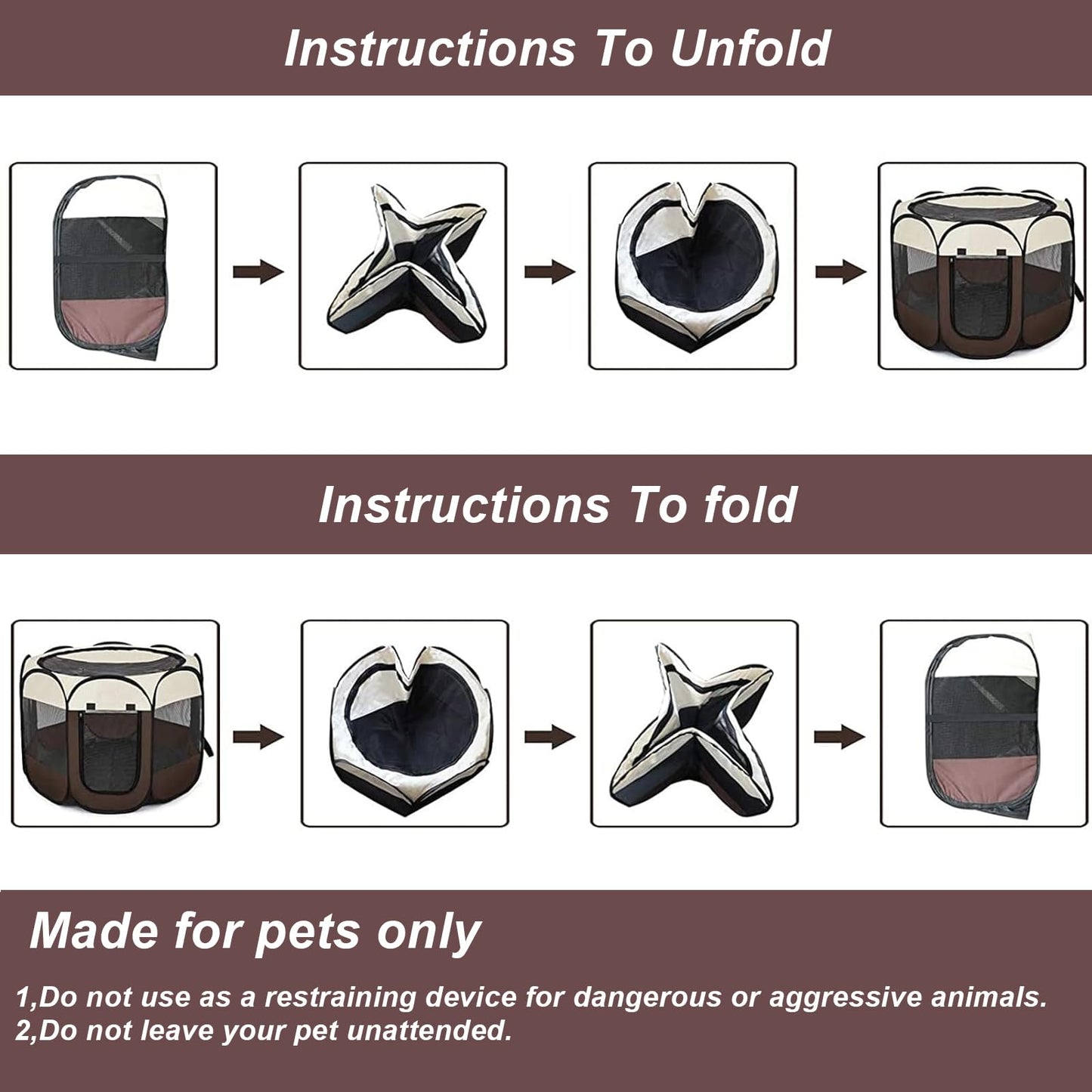 Hepeeng Portable Foldable Pet Dog Cat Playpen and Puppy playpen Pet Tent with Carrying Case Collapsible Travel Bowl Indoor/Outdoor Use with Water Resistant and Removable Shade Cover