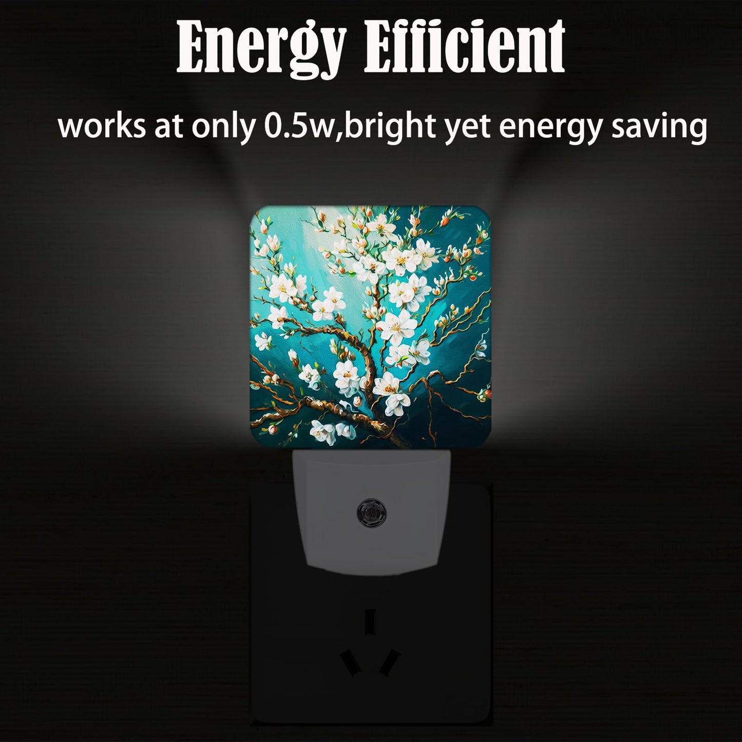 FSHVQKD Blossoming Almond Tree Night Light,Plug-in Nightlights Auto Sensor Night Lamp Dusk to Dawn Lamp Home Decor for Nursery Children Girls Boys