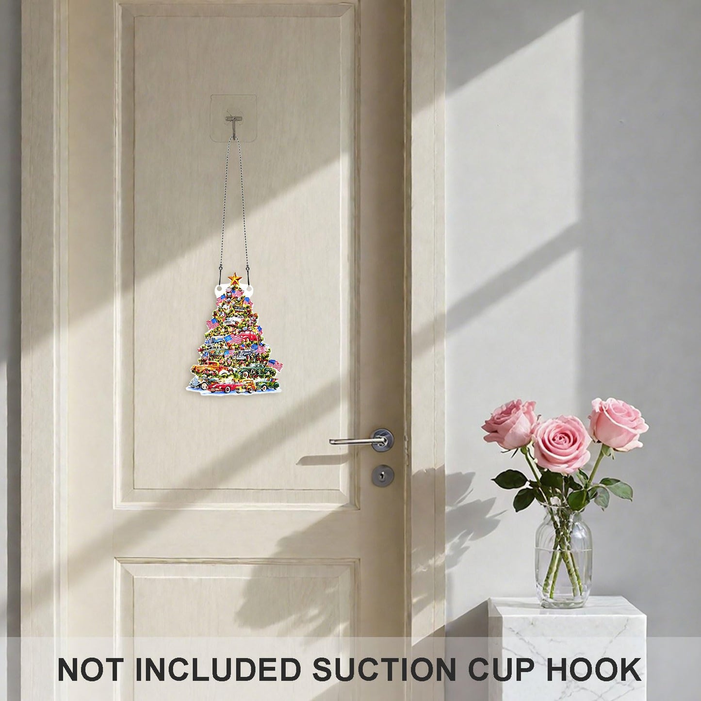 Christmas Ornament Acrylic Suncatcher Window Hanging Wall Decor for Indoor Outdoor Doors Home