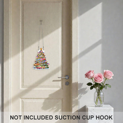 Christmas Ornament Acrylic Suncatcher Window Hanging Wall Decor for Indoor Outdoor Doors Home