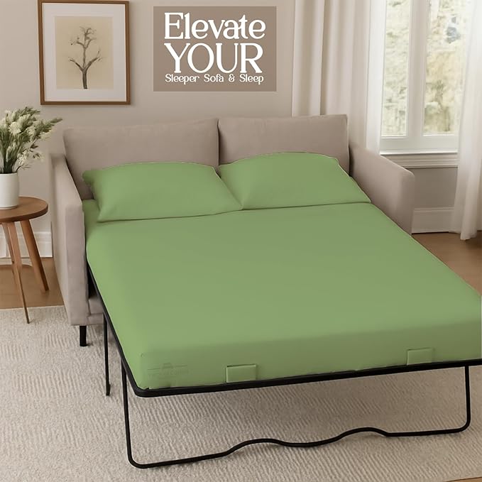 Sleeper Sofa Bed Sheet, 100% Cotton 400 Thread Count, 4 Piece Set, Deep Pocket