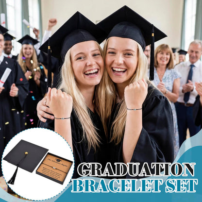 6 Sets Graduation Gift Grad Cap Box & Bracelet - 2026 Graduation Gifts Her Him, Adjustable Unisex Compass Bracelets Bracelet Tassel & Wish gift Grad card for Primary, Middle, High School & College Graduates