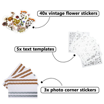 Vienrose 8x8 Inch Scrapbook DIY Small Hardcover Kraft White Pages Scrapbook Photo Album Linen Cover Scrap Book Photo Albums Scrapbooking Supplies Kit for Couple Family Wedding Travel