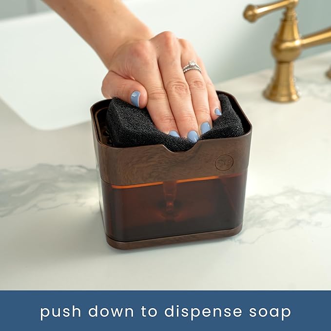 S&T INC. Dish Soap Dispenser and Sponge Holder