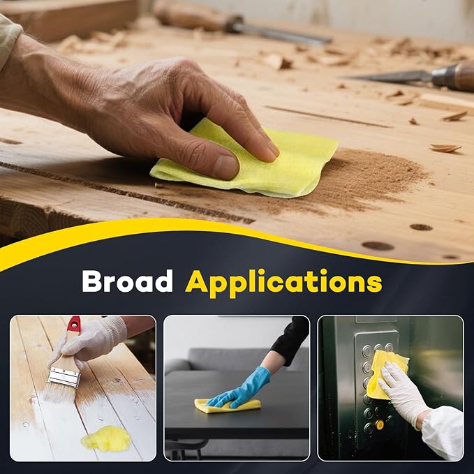 CAREGY 144Pcs Tack Cloth for Removing Dust from Woodworking, Sanding Particles