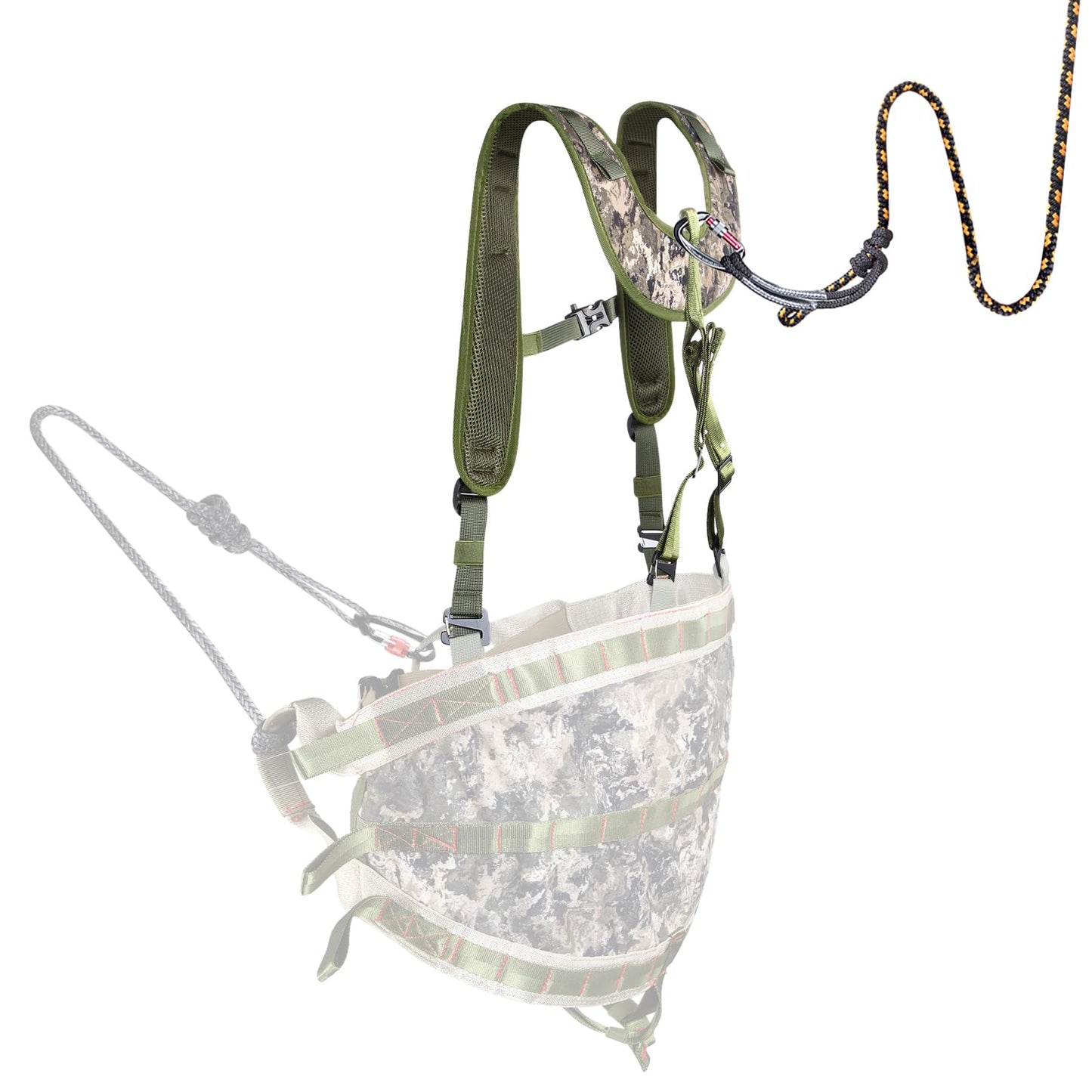 NatureBlend Tree Stand Safety Rope Hunting Platform, 12"x12" Die-Cast Aluminum Saddle Hunting Platform, Silent Adjustable Tree Saddle Platform