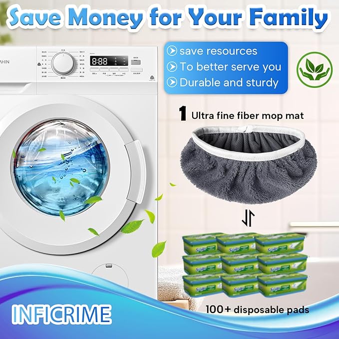 6 Pack Reusable Microfiber Mop Pads Compatible