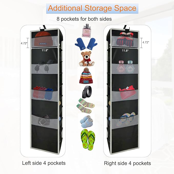 2 Pack Large-Sized Hanging Shoe Organizer 10-Shelf, Sturdy Hanging Closet