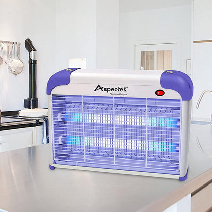 ASPECTEK 20W Indoor Bug Zapper, Powerful UV Bugs Lamp Attract Insects and 2800V Grid Kills Flying Insects, Includes 2 Replacement Insect Killer Lights