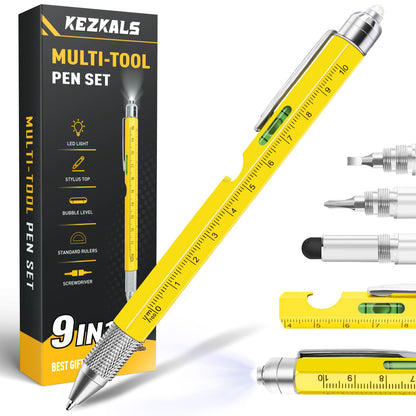 KEZKALS Gifts for Men, 9 in 1 Multitool Pen, Fathers Day Dad Gifts for Husband, Fathers Day Gift from Daughter, Birthday Gifts for Men Who Have Everything, Mens Gifts for Him Dad Grandpa, Cool Gadgets