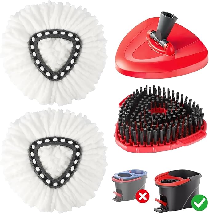 4-in-1 Mop Heads Replacements for O Cedar EasyWring 1 Tank System, Includes 1